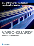 Close-up at night of the Vario-Guard guardrail system manufactured by Meiser Strassenausstattung.